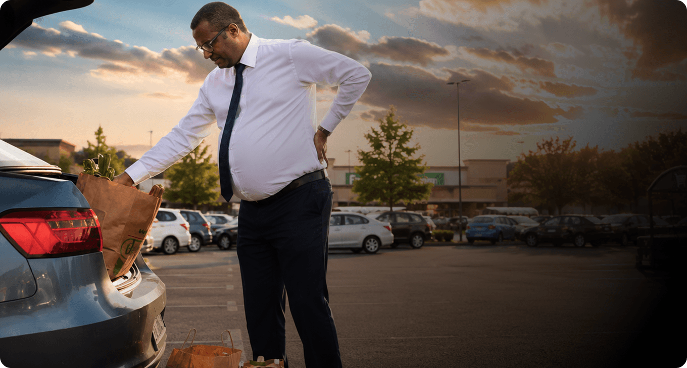 Man loading bags into a car boot